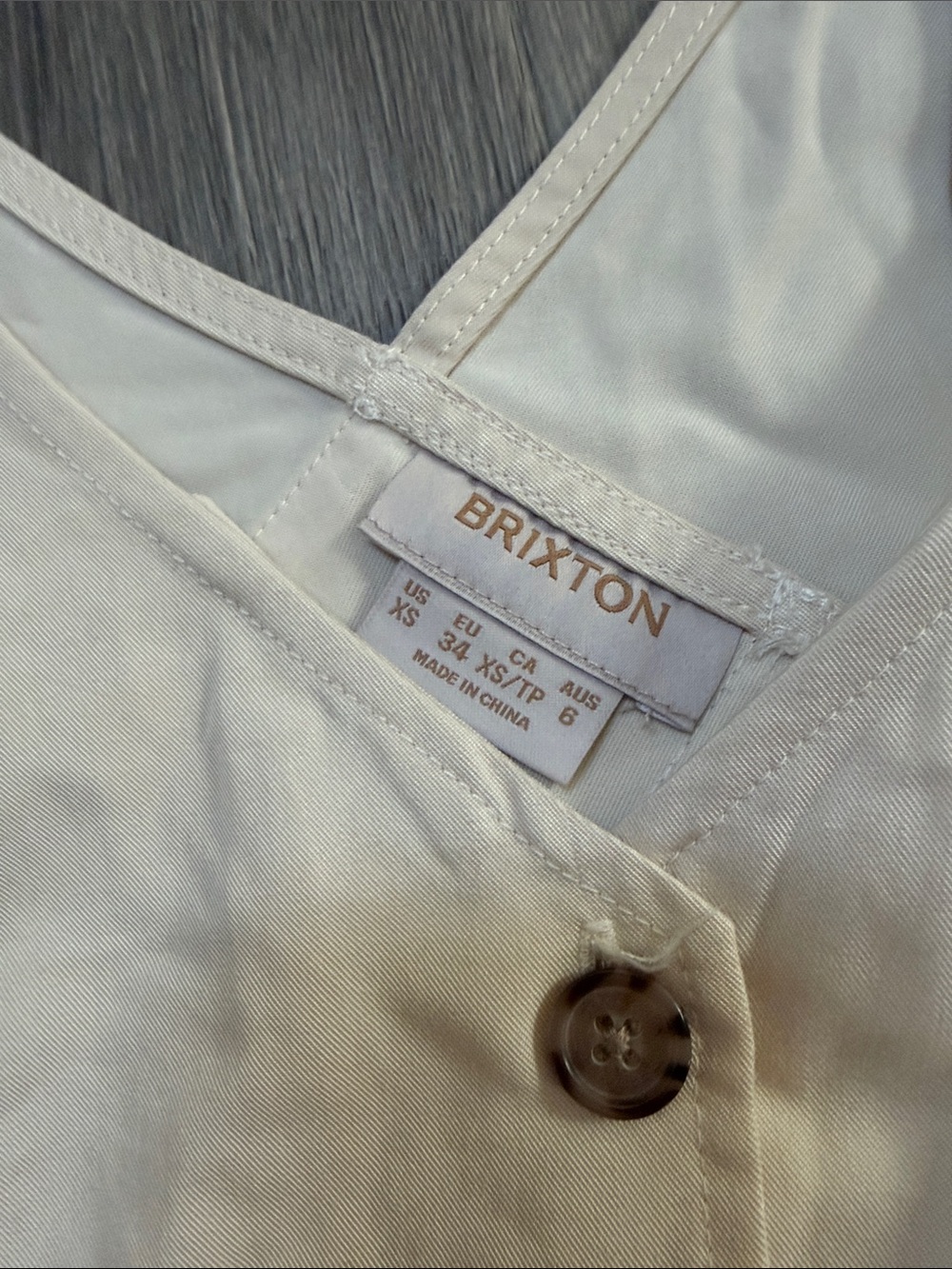 Brixton Sleeveless Button-Front Crop Top in Cream - Picture 6 of 12